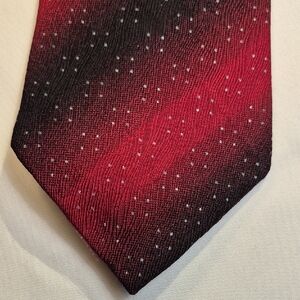 Cabala 100% Silk Elegant Red and Black Mens Neck Tie with Cosmic Blue Specks